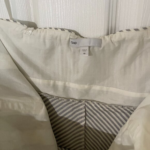 Gap Strapless Midi Sundress Grey and White Striped Size 10 - Picture 2 of 3